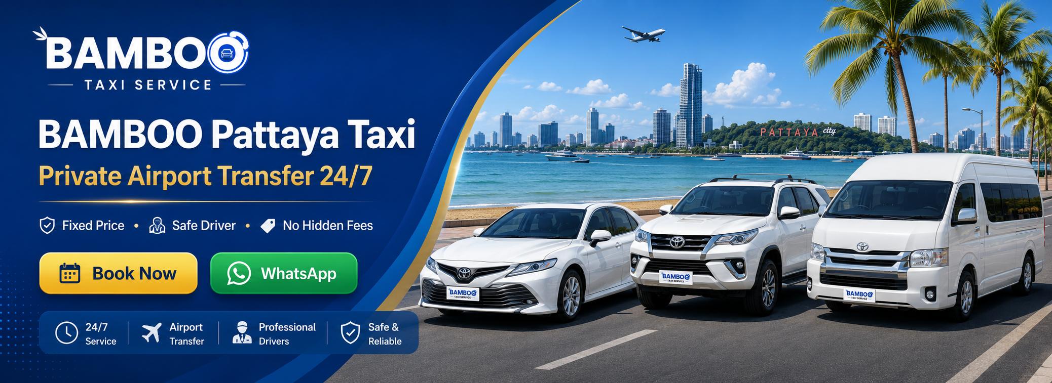 BAMBOO Pattaya Taxi private airport transfer hero banner